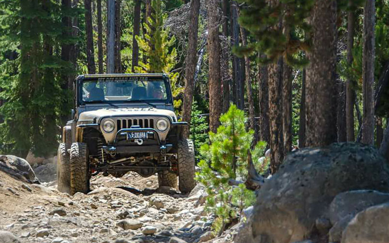 custom jeep on a trail
